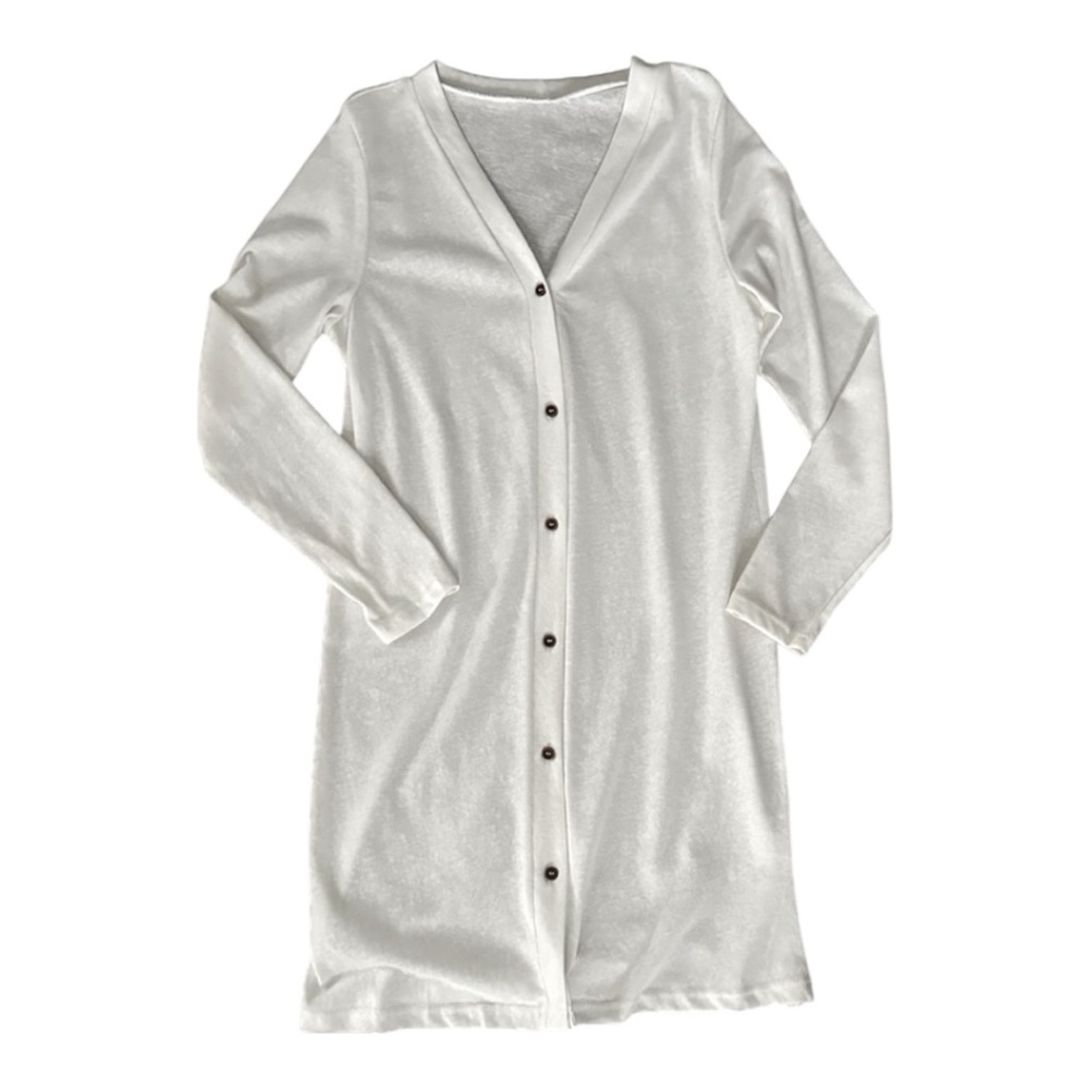 White Light Weight Knit Button Down Cardigan Wome… - image 1